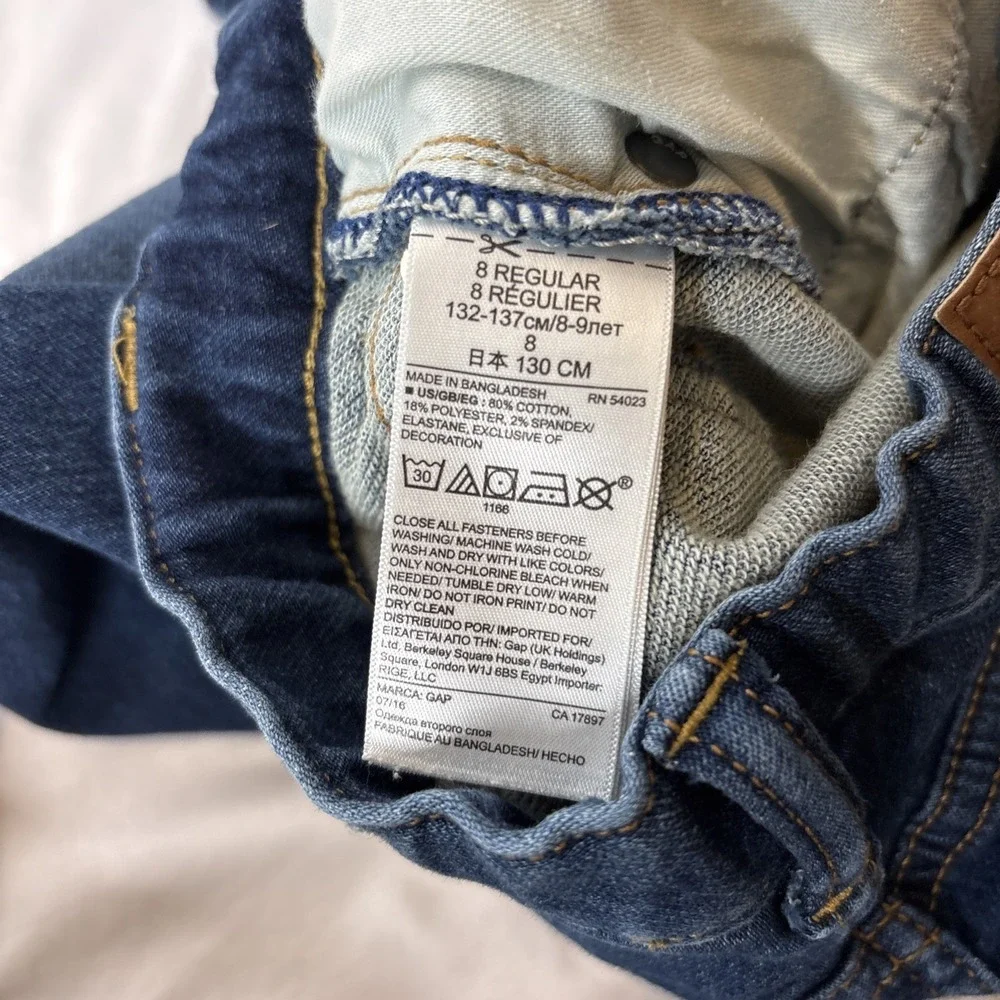 Gap Kids 1969 8 Regular‎ Slim Denim Jeans Boys Blue PreOwned Adjustable